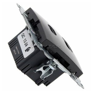 Ładowarka 2xUSB C+A 30W 5-9-12V Quick Charge Antracyt Simon 54 - Widok z boku