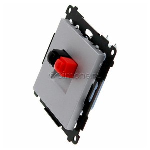 Gniazdo głośnikowe pojedyncze, przewody do 2,5mm2 Aluminium Mat Simon 55 - Widok z przodu
