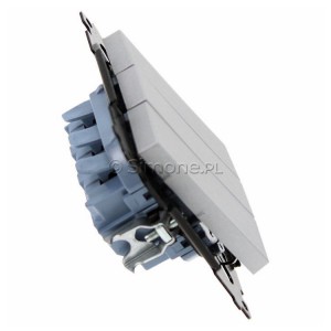 TP31.01/143 Przycisk zwierny potrójny Aluminium Mat Simon 55 - Widok z boku