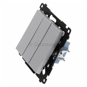 TP31.01/143 Przycisk zwierny potrójny Aluminium Mat Simon 55 - Widok z przodu