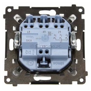 TP31.01/143 Przycisk zwierny potrójny Aluminium Mat Simon 55 - Widok tyłu