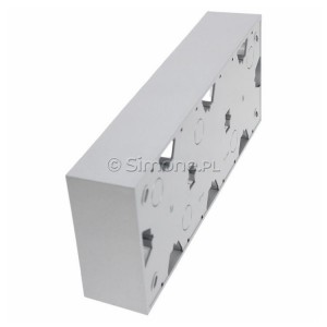Puszka natynkowa potrójna Aluminium Mat Simon 55 - Widok z boku