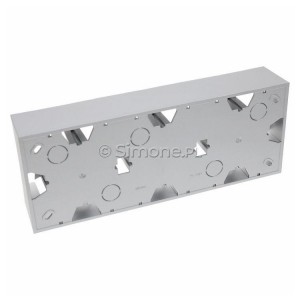 Puszka natynkowa potrójna Aluminium Mat Simon 55 - Widok z tyłu