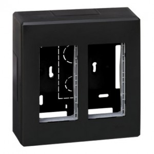Obudowa natynkowa S500 2-modułowa  4x K45  kompletna  szary grafit Simon Connect - Widok z przodu
