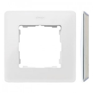 8200610-030 Ramka 1-krotna S82 Detail Original Mono - Kolor ramki: Biały, Kolor podstawy: Szary Biały / Szary Simon 82 - Widok z przodu