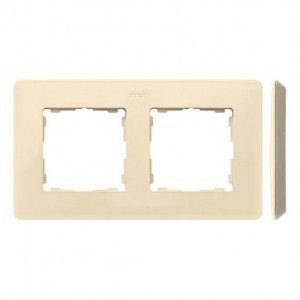 8200620-031 Ramka 2-krotna S82 Detail Original Mono - Kolor ramki: Kremowy, Kolor podstawy: Kremowy Kremowy / Kremowy Simon 82 - Widok z przodu