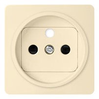 82068-31 Pokrywa gniazda pojedynczego z uziemieniem z przesłonami torów prądowych Kremowy Simon 82 - Widok z przodu