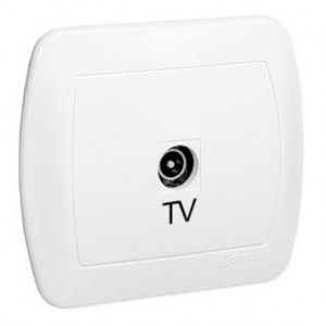 AAK3/11 Gniazdo antenowe TV pojedyncze Biały Simon Akord - Widok z przodu