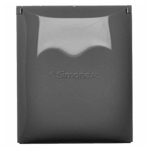 ACGSZ4/16 Gniazdo wtyczkowe natynkowe 4-krotne z uziemieniem 16A IP44, klapka w kolorze wyrobu Szary Simon Aquaclick - Widok z przodu