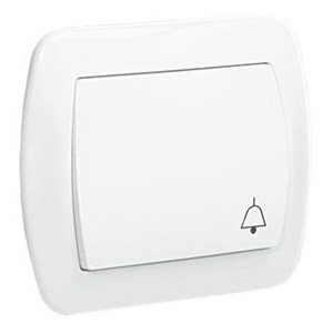 AD1/11 Przycisk zwierny dzwonek Biały Simon Akord - Widok z przodu