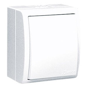 AQW1L/11 Łącznik pojedynczy hermetyczny z podświetleniem Biały Simon Aquarius - Widok z przodu