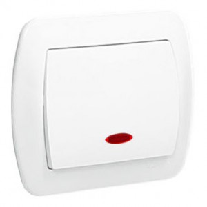 AW1L/11 Łącznik pojedynczy z podświetleniem Biały Simon Akord - Widok z przodu