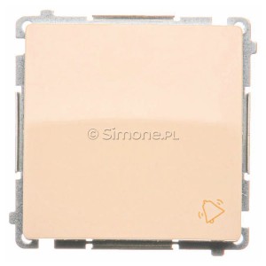 BMD1.01/12 Przycisk zwierny dzwonek 10A Beżowy Simon Basic - Widok z przodu