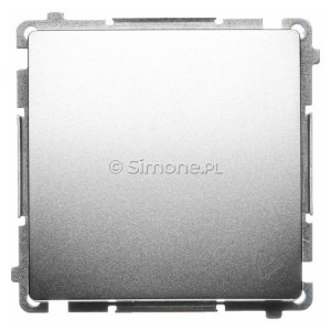 BMD1.01/29 Przycisk zwierny dzwonek 10A Satynowy Met. Simon Basic - Widok z przodu