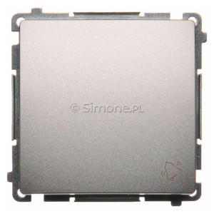 BMD1.01/43 Przycisk zwierny dzwonek 10A Srebrny Mat. Simon Basic - Widok z przodu