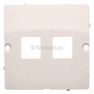 BMGK1P/11 Pokrywa podwójna płaska do wkładów typu Keystone Biały Simon Basic - Widok z przodu