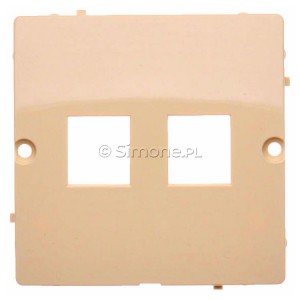 BMGK1P/12 Pokrywa podwójna płaska do wkładów typu Keystone Beżowy Simon Basic - Widok z przodu