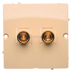 BMGL2.02/12 Gniazdo głośnikowe typu Banan pojedyncze Beżowy Simon Basic - Widok z przodu