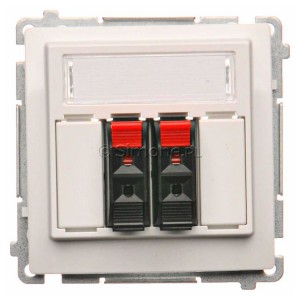 BMGL3.01/11 Gniazdo głośnikowe podwójne Biały Simon Basic - Widok z przodu