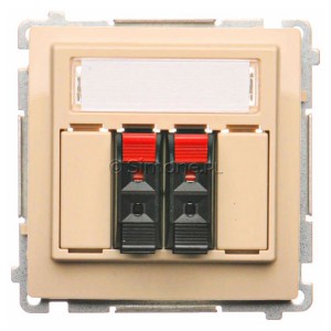 BMGL3.01/12 Gniazdo głośnikowe podwójne Beżowy Simon Basic - Widok z przodu