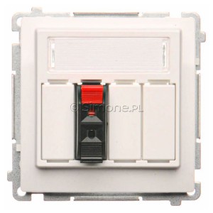 BMGL31.01/11 Gniazdo głośnikowe pojedyncze Biały Simon Basic - Widok z przodu