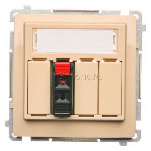 BMGL31.01/12 Gniazdo głośnikowe pojedyncze Beżowy Simon Basic - Widok z przodu