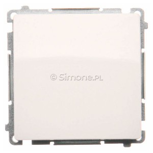 BMP1.01/11 Przycisk zwierny pojedynczy Biały Simon Basic - Widok z przodu