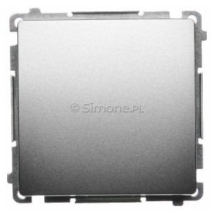 BMP1.01/29 Przycisk zwierny pojedynczy Satynowy Met. Simon Basic - Widok z przodu