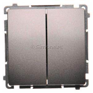 BMP2.01/21 Przycisk zwierny podwójny, dwuobwodowy Inox Met. Simon Basic - Widok z przodu