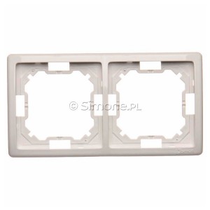 BMR2/11 Ramka podwójna Biały Simon Basic - Widok z przodu