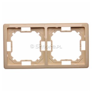 BMR2/12 Ramka podwójna Beżowy Simon Basic - Widok z przodu