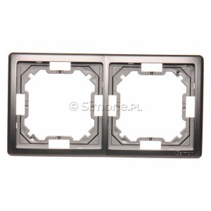 BMR2/21 Ramka podwójna Inox Met. Simon Basic - Widok z przodu