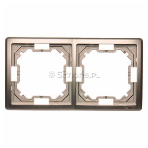 BMR2/29 Ramka podwójna Satynowy Met. Simon Basic - Widok z przodu