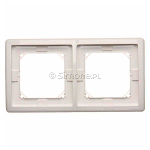 BMR2B/11 Ramka podwójna hermetyczna Biały Simon Basic - Widok z przodu