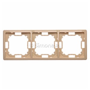 BMR3/12 Ramka potrójna Beżowy Simon Basic - Widok z przodu