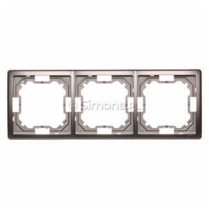 BMR3/21 Ramka potrójna Inox Met. Simon Basic - Widok z przodu