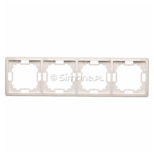 BMR4/11 Ramka poczwórna Biały Simon Basic - Widok z przodu