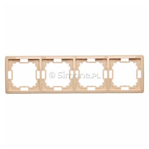 BMR4/12 Ramka poczwórna Beżowy Simon Basic - Widok z przodu