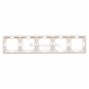 BMR5/11 Ramka pięciokrotna Biały Simon Basic - Widok z przodu