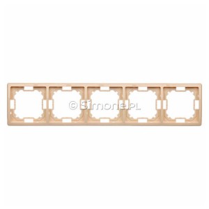 BMR5/12 Ramka pięciokrotna Beżowy Simon Basic - Widok z przodu