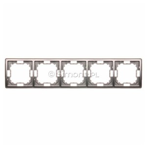 BMR5/21 Ramka pięciokrotna Inox Met. Simon Basic - Widok z przodu