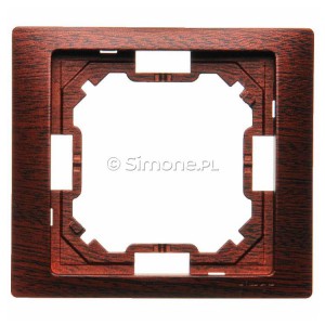 BMRC1/050 Ramka pojedyncza Neos Mahoniowy Simon Basic - Widok z przodu