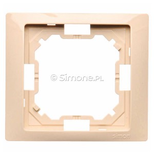 BMRC1/12 Ramka pojedyncza Neos Beżowy Simon Basic - Widok z przodu