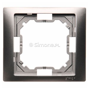 BMRC1/21 Ramka pojedyncza Neos Stal Inox Simon Basic - Widok z przodu