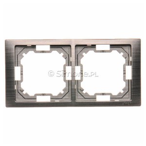 BMRC2/052 Ramka podwójna Neos Tytanowy Simon Basic - Widok z przodu