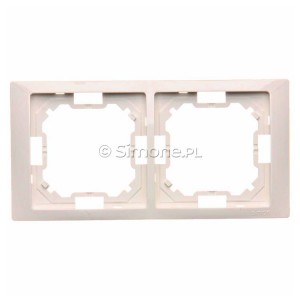 BMRC2/11 Ramka podwójna Neos Biały Simon Basic - Widok z przodu