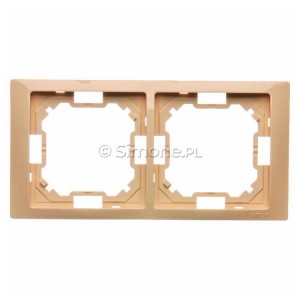 BMRC2/12 Ramka podwójna Neos Beżowy Simon Basic - Widok z przodu