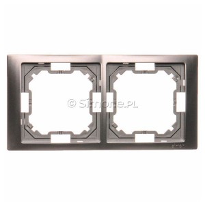 BMRC2/21 Ramka podwójna Neos Stal Inox Simon Basic - Widok z przodu