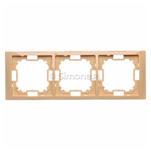 BMRC3/12 Ramka potrójna Neos Beżowy Simon Basic - Widok z przodu