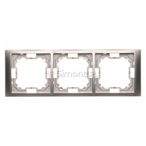 BMRC3/43 Ramka potrójna Neos Srebrny Mat Simon Basic - Widok z przodu
